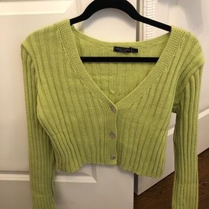 Chartreuse Cropped Cardi